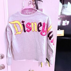 Disney Kids Gray Sweatshirt with Pink and Yellow Accents